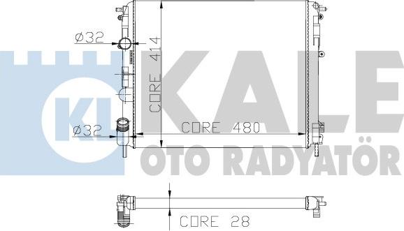 KALE OTO RADYATÖR 205600 - Радиатор, охлаждане на двигателя vvparts.bg