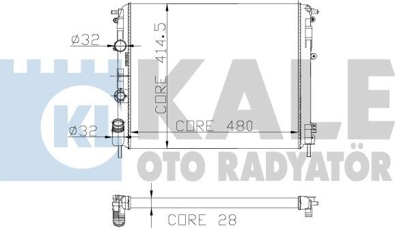 KALE OTO RADYATÖR 205700 - Радиатор, охлаждане на двигателя vvparts.bg