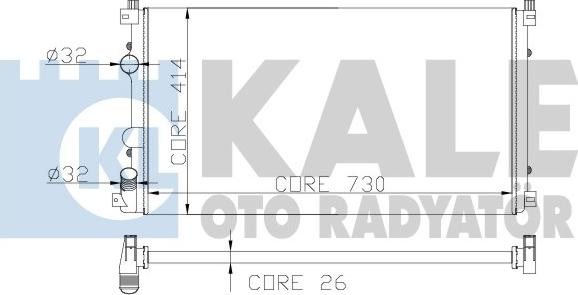 KALE OTO RADYATÖR 206600 - Радиатор, охлаждане на двигателя vvparts.bg