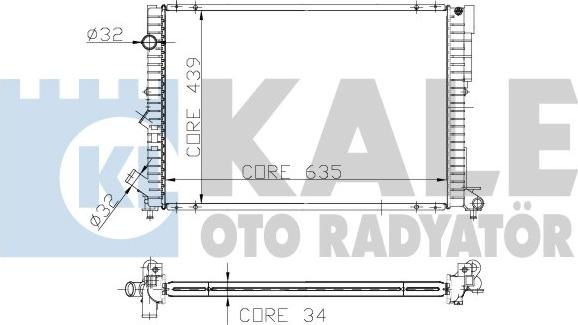 KALE OTO RADYATÖR 208400 - Радиатор, охлаждане на двигателя vvparts.bg