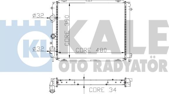 KALE OTO RADYATÖR 208100 - Радиатор, охлаждане на двигателя vvparts.bg