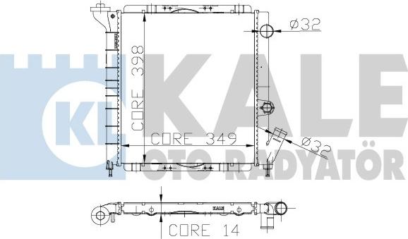 KALE OTO RADYATÖR 208200 - Радиатор, охлаждане на двигателя vvparts.bg