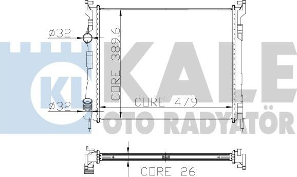 KALE OTO RADYATÖR 207400 - Радиатор, охлаждане на двигателя vvparts.bg