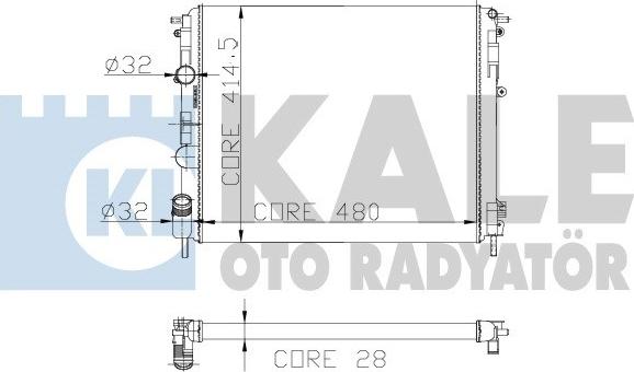 KALE OTO RADYATÖR 207100 - Радиатор, охлаждане на двигателя vvparts.bg