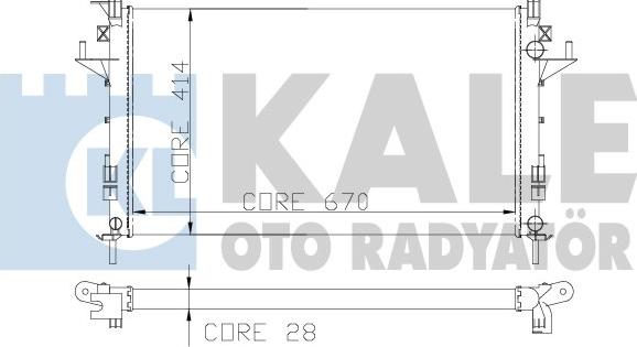 KALE OTO RADYATÖR 207300 - Радиатор, охлаждане на двигателя vvparts.bg