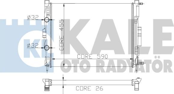 KALE OTO RADYATÖR 207200 - Радиатор, охлаждане на двигателя vvparts.bg