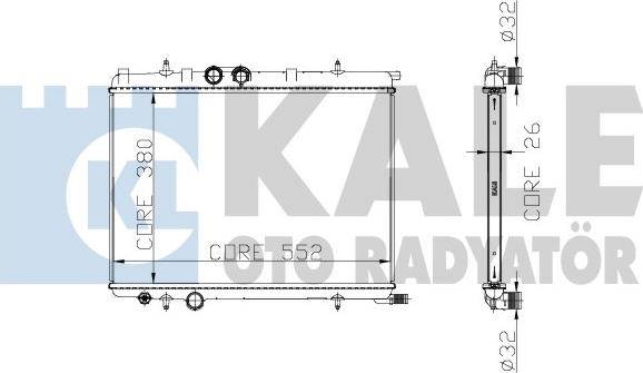 KALE OTO RADYATÖR 213100 - Радиатор, охлаждане на двигателя vvparts.bg