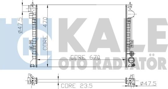 KALE OTO RADYATÖR 217400 - Радиатор, охлаждане на двигателя vvparts.bg