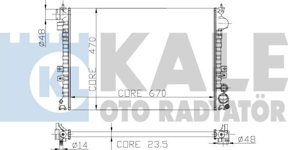 KALE OTO RADYATÖR 217500 - Радиатор, охлаждане на двигателя vvparts.bg