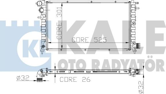 KALE OTO RADYATÖR 217100 - Радиатор, охлаждане на двигателя vvparts.bg