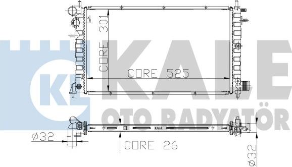 KALE OTO RADYATÖR 217200 - Радиатор, охлаждане на двигателя vvparts.bg