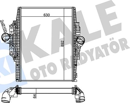 KALE OTO RADYATÖR 280100 - Интеркулер (охладител за въздуха на турбината) vvparts.bg