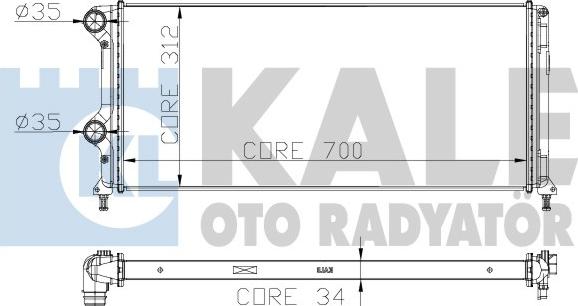 KALE OTO RADYATÖR 235600 - Радиатор, охлаждане на двигателя vvparts.bg