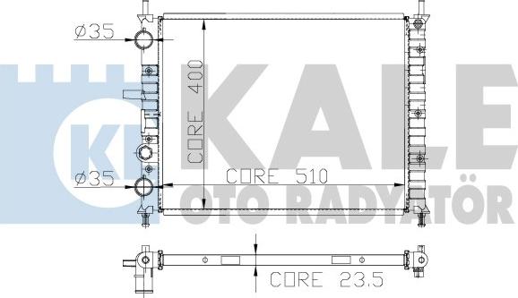 KALE OTO RADYATÖR 231100 - Радиатор, охлаждане на двигателя vvparts.bg