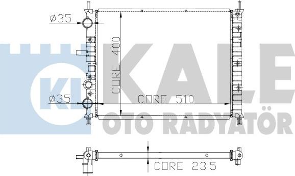 KALE OTO RADYATÖR 231200 - Радиатор, охлаждане на двигателя vvparts.bg