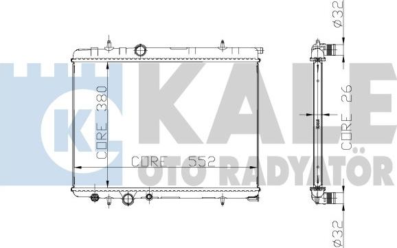 KALE OTO RADYATÖR 224900 - Радиатор, охлаждане на двигателя vvparts.bg