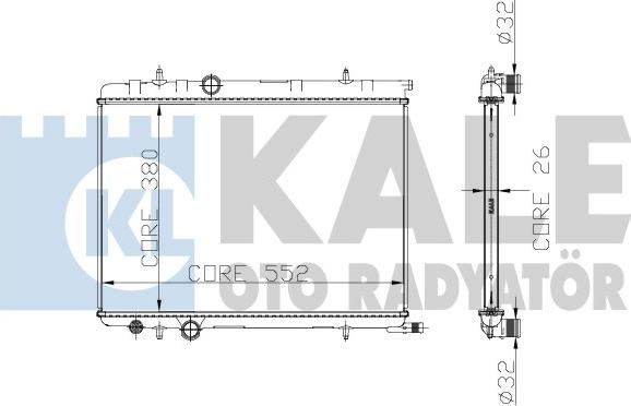 KALE OTO RADYATÖR 225200 - Радиатор, охлаждане на двигателя vvparts.bg