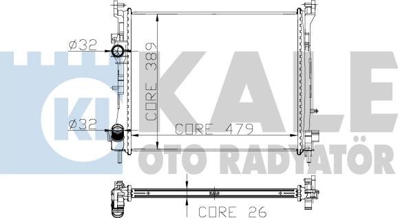 KALE OTO RADYATÖR 226500 - Радиатор, охлаждане на двигателя vvparts.bg