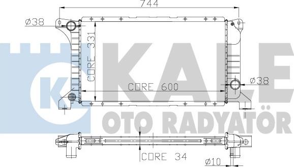 KALE OTO RADYATÖR 221200 - Радиатор, охлаждане на двигателя vvparts.bg