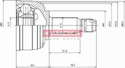 Kamoka 6422 - Каре комплект, полуоска vvparts.bg