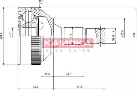 Kamoka 6616 - Каре комплект, полуоска vvparts.bg