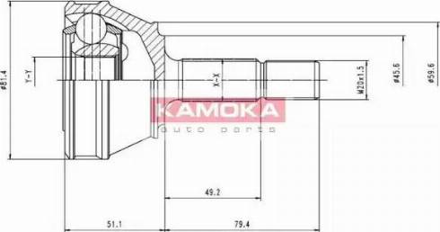 Kamoka 6158 - Каре комплект, полуоска vvparts.bg