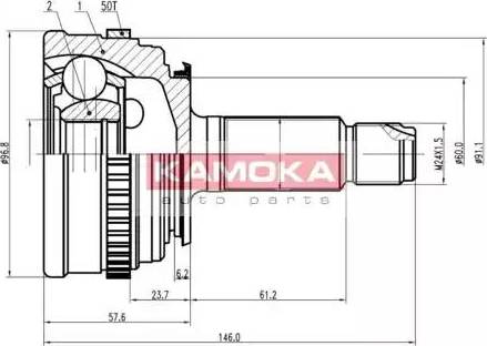 Kamoka 6800 - Каре комплект, полуоска vvparts.bg