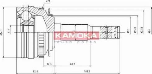 Kamoka 6746 - Каре комплект, полуоска vvparts.bg