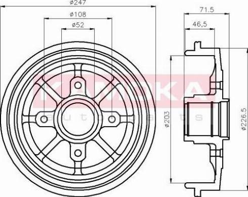 Kamoka 104053 - Спирачен барабан vvparts.bg