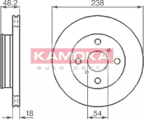 Kamoka 103826 - Спирачен диск vvparts.bg
