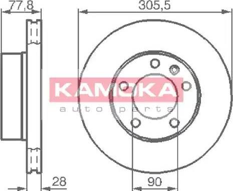 Kamoka 1032434 - Спирачен диск vvparts.bg