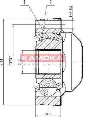 Kamoka 8713 - Каре комплект, полуоска vvparts.bg