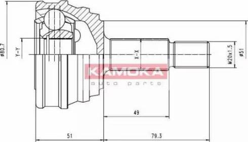 Kamoka 7010 - Каре комплект, полуоска vvparts.bg