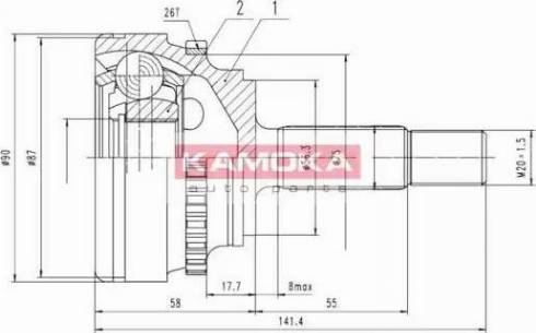 Kamoka 7182 - Каре комплект, полуоска vvparts.bg