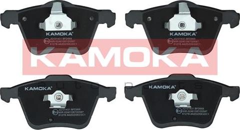 Kamoka JQ101431 - Комплект спирачно феродо, дискови спирачки vvparts.bg
