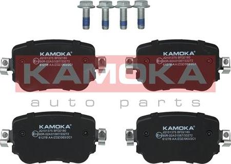 Kamoka JQ101375 - Комплект спирачно феродо, дискови спирачки vvparts.bg