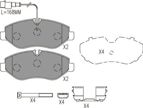 Kavo Parts BP-6612 - Комплект спирачно феродо, дискови спирачки vvparts.bg