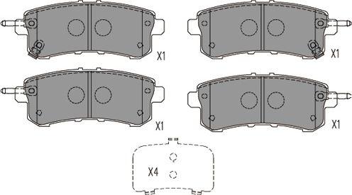 Kavo Parts BP-6628 - Комплект спирачно феродо, дискови спирачки vvparts.bg