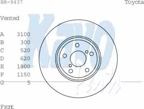 Kavo Parts BR-9437 - Спирачен диск vvparts.bg