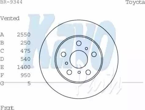 Kavo Parts BR-9344 - Спирачен диск vvparts.bg