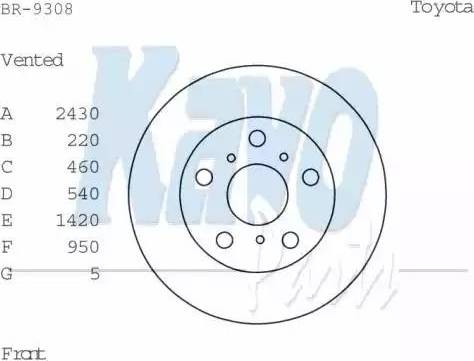 Kavo Parts BR-9308 - Спирачен диск vvparts.bg