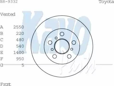Kavo Parts BR-9332 - Спирачен диск vvparts.bg