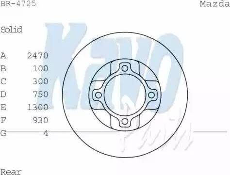 Kavo Parts BR-4725 - Спирачен диск vvparts.bg