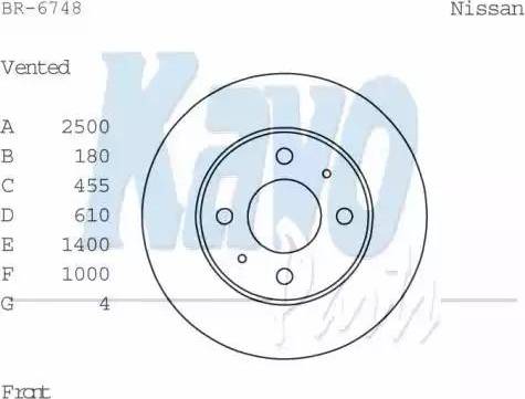 Kavo Parts BR-6748 - Спирачен диск vvparts.bg