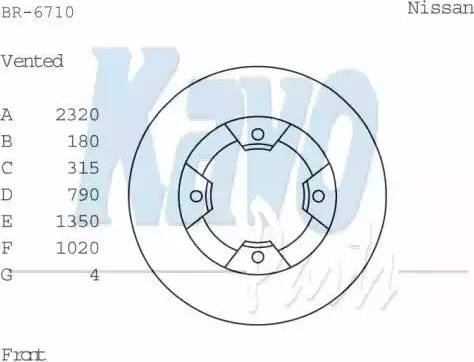 Kavo Parts BR-6710 - Спирачен диск vvparts.bg