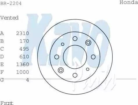 Kavo Parts BR-2204 - Спирачен диск vvparts.bg