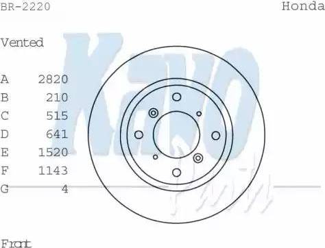 Kavo Parts BR-2220 - Спирачен диск vvparts.bg