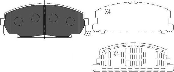 Kavo Parts KBP-9002 - Комплект спирачно феродо, дискови спирачки vvparts.bg