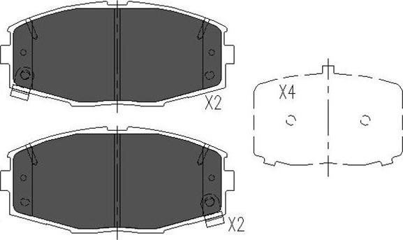 Kavo Parts KBP-9034 - Комплект спирачно феродо, дискови спирачки vvparts.bg