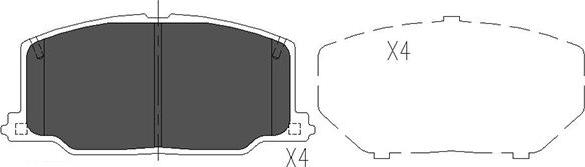 Kavo Parts KBP-9036 - Комплект спирачно феродо, дискови спирачки vvparts.bg